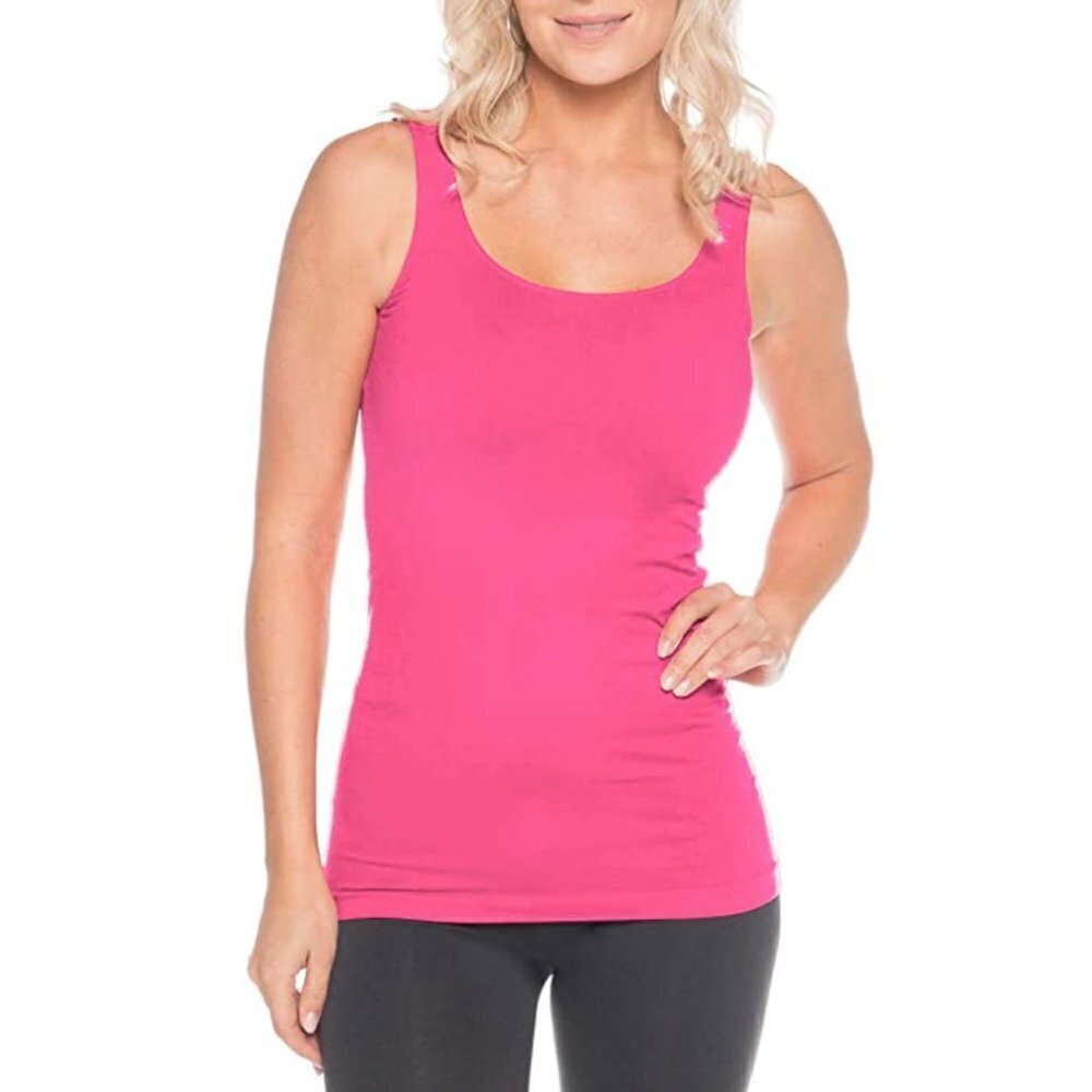 LAST TANGO Seamless Women's Tank Top in Coral Pink Size S/M